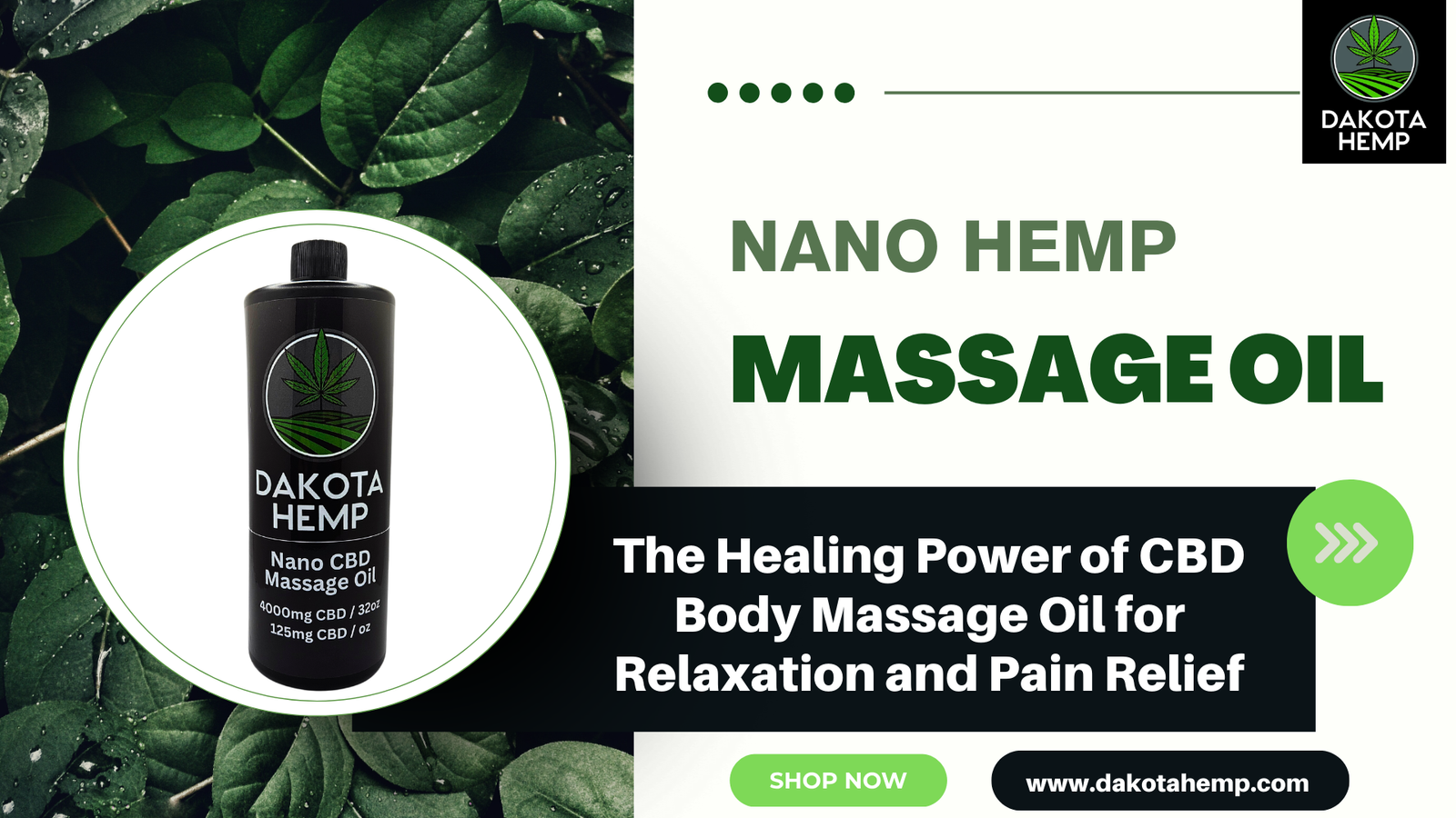 CBD body massage oil